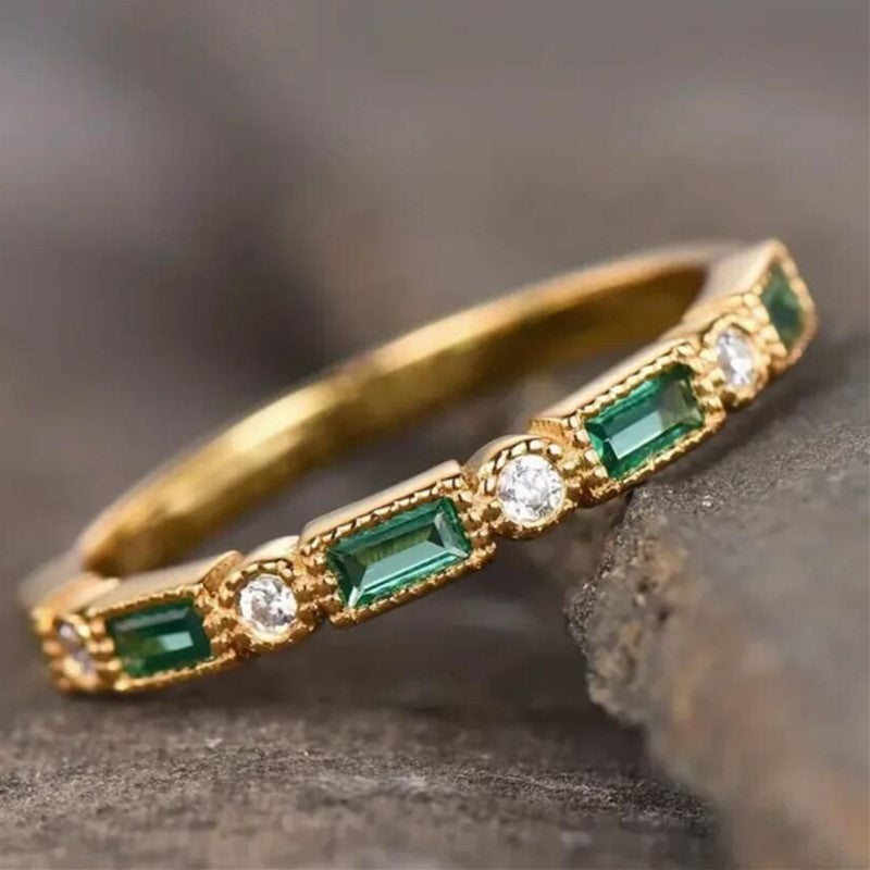 Faux Emerald Zircon Ring