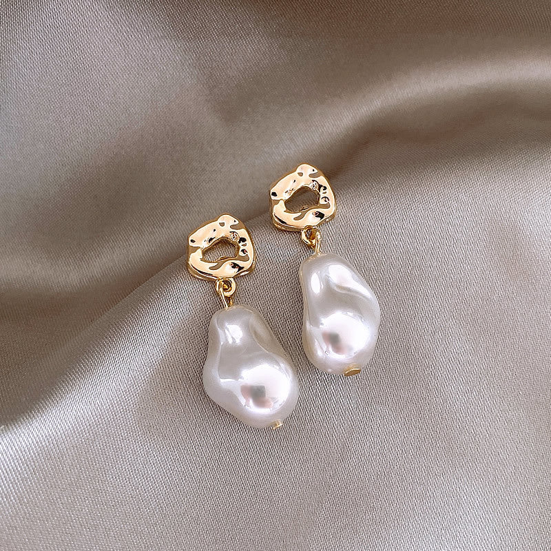New Trendy Elegant French Baroque Artificial Pearl Dangle Earrings