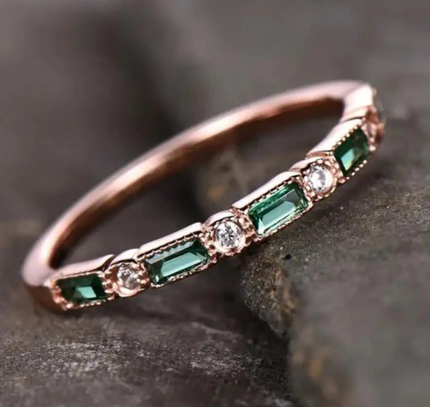 Faux Emerald Zircon Ring