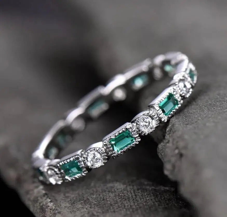 Faux Emerald Zircon Ring