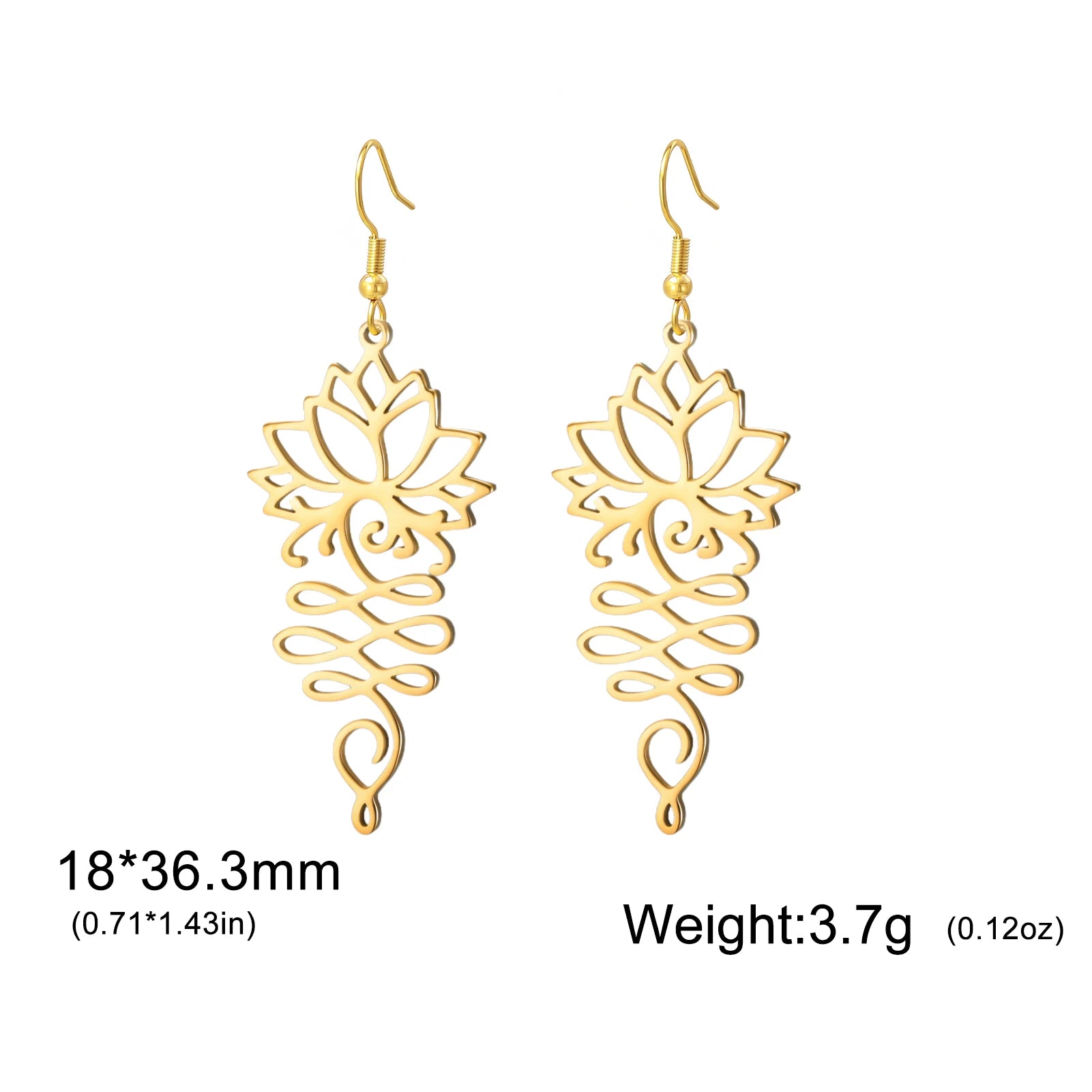 Hollow Lotus Flower Drop Earrings