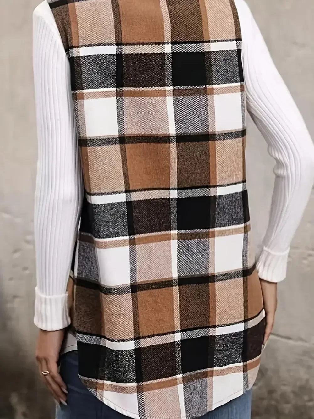 Brown Plaid Vest