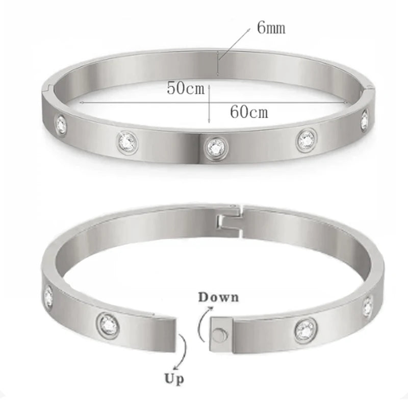 Cubic Zirconia Cuff Bangle Sets