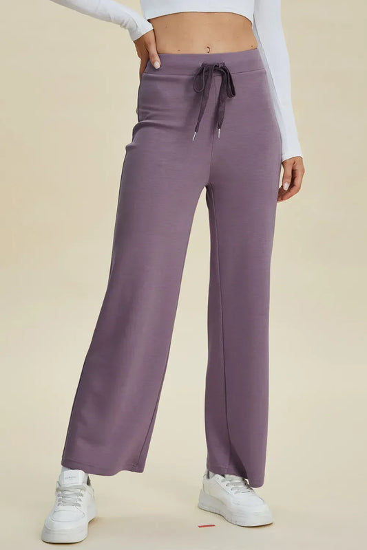 Wide Leg Scuba Pants Mauve Bazaare Mart Wide Leg Sweats