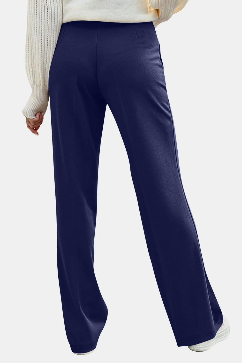 Decorative Side Button High Rise Pants