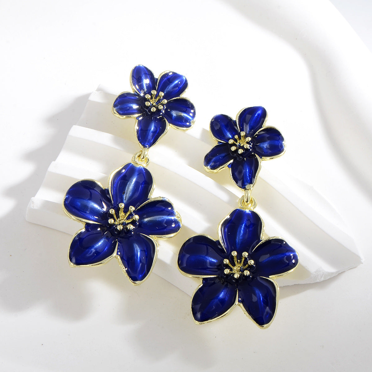 Large Camellia Drop Earrings