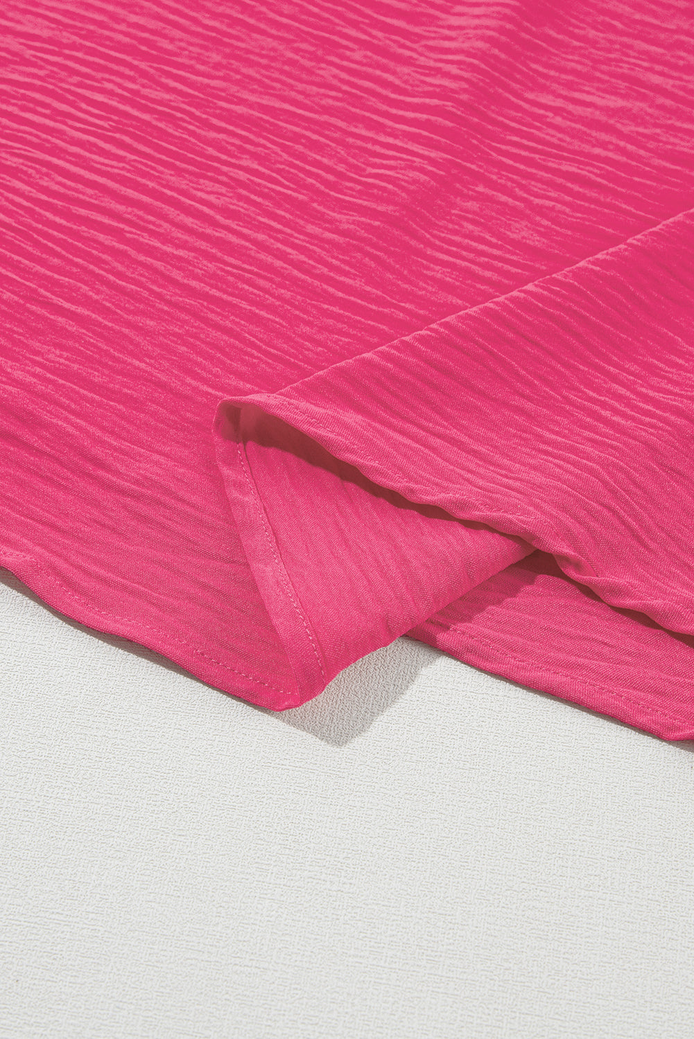 Bright Pink Ruffled Short Sleeve Top