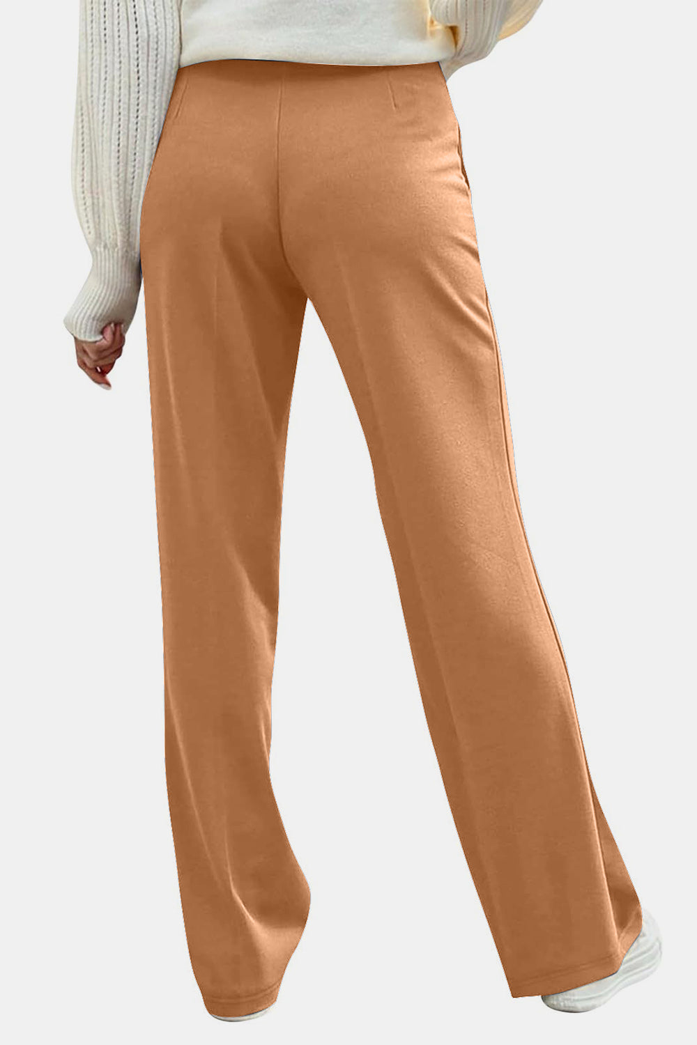 Decorative Side Button High Rise Pants