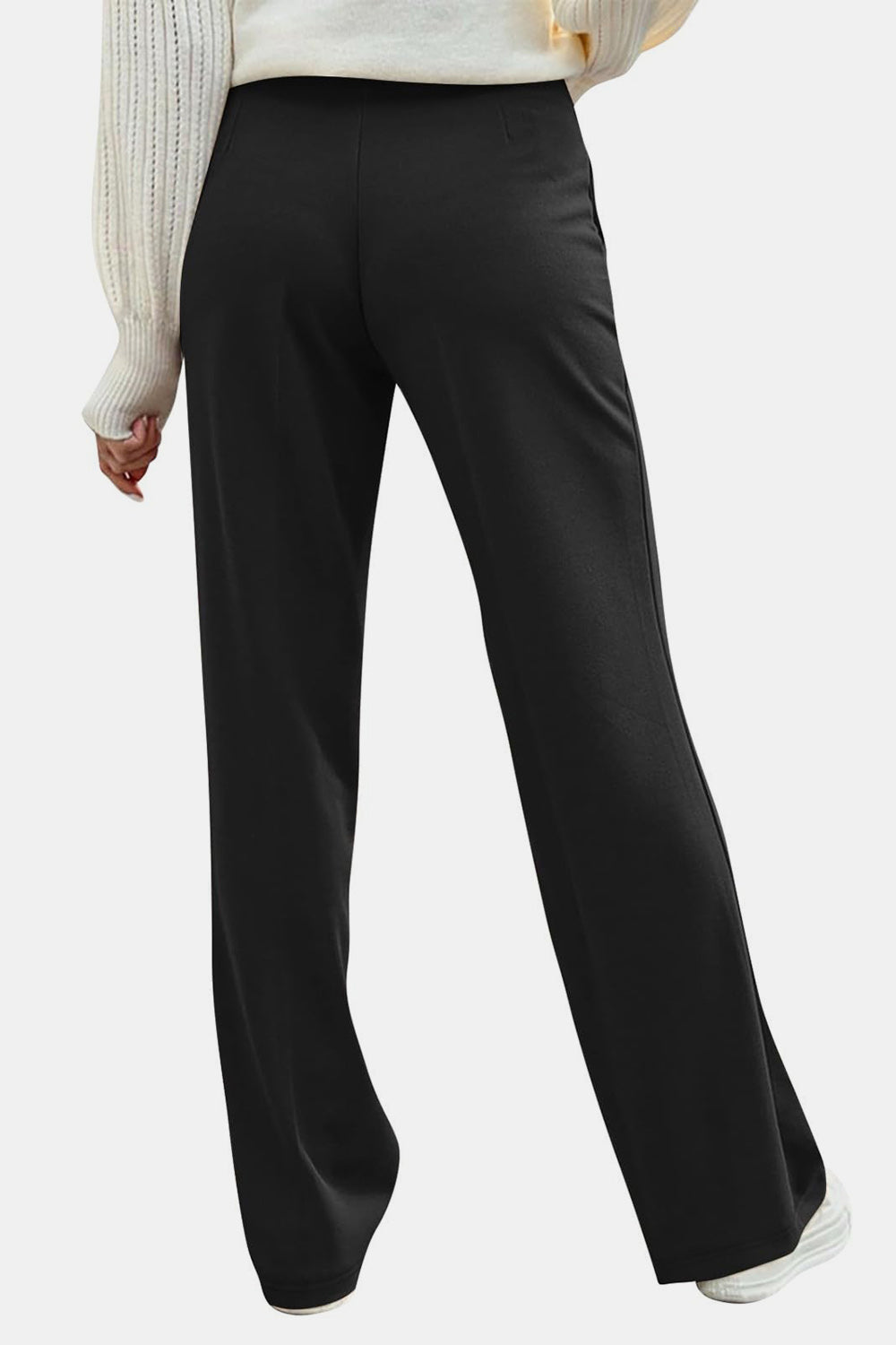 Decorative Side Button High Rise Pants