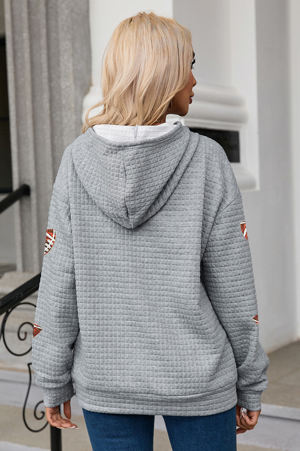 Grey Football Hoodie