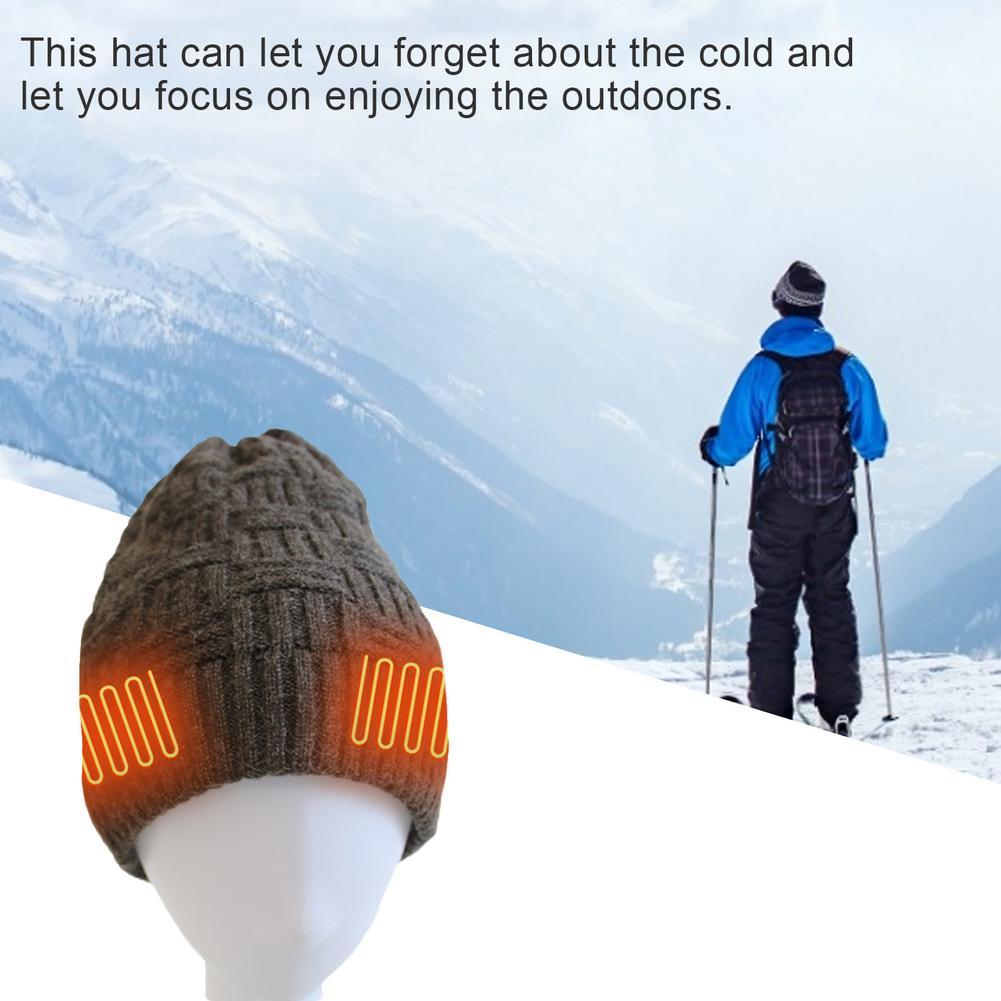 Unisex Knit USB Rechargeable Heating Hat