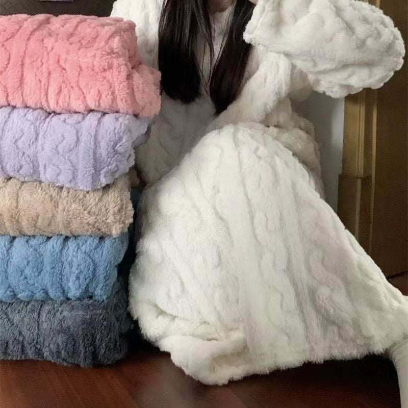Winter Coral Fleece Robe