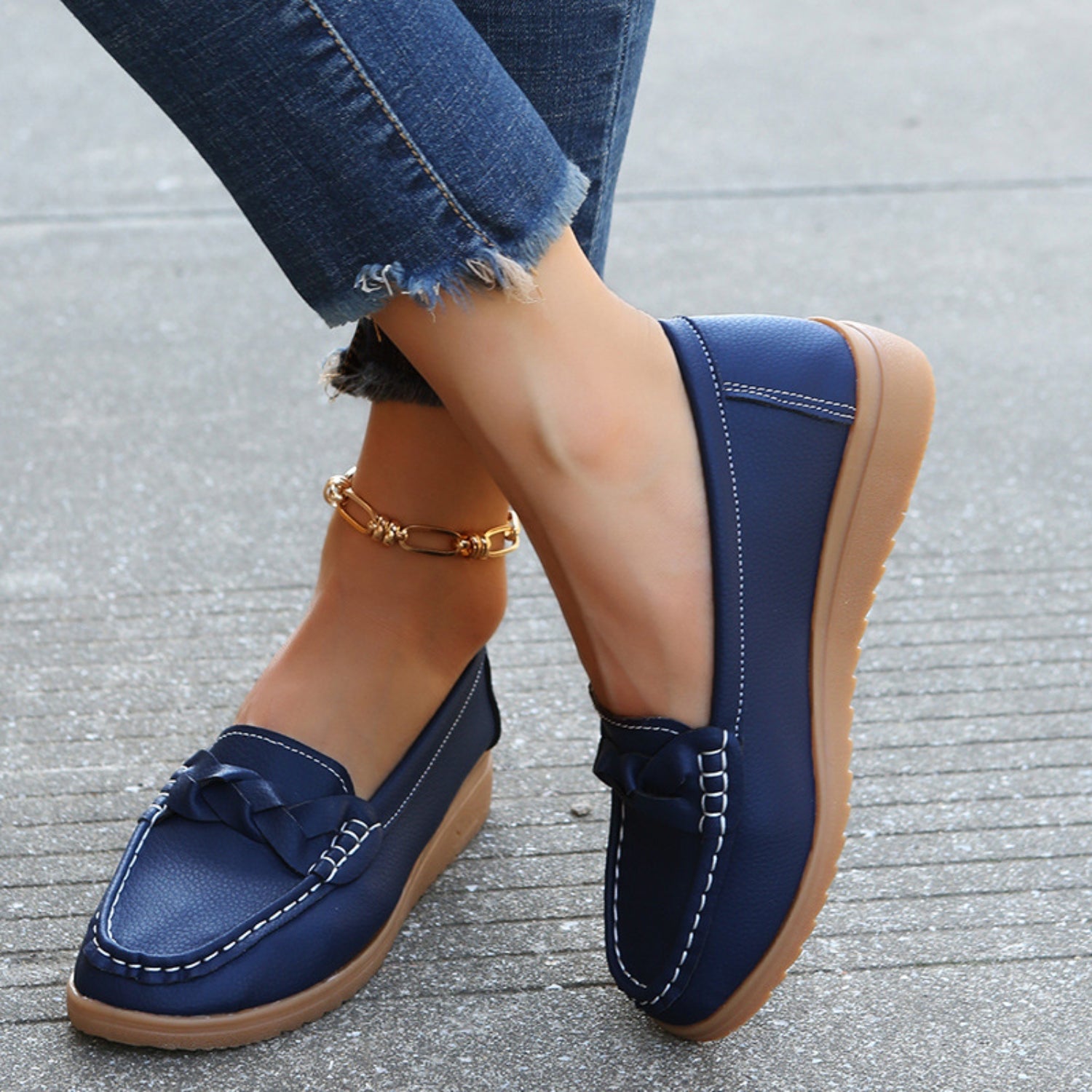 Classic Casual Wedge Heel Loafers
