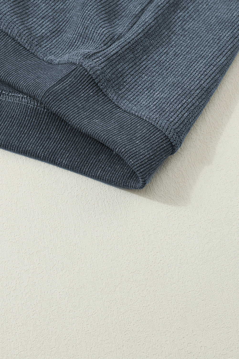 Plain Corded Crew Neck Sweatshirt