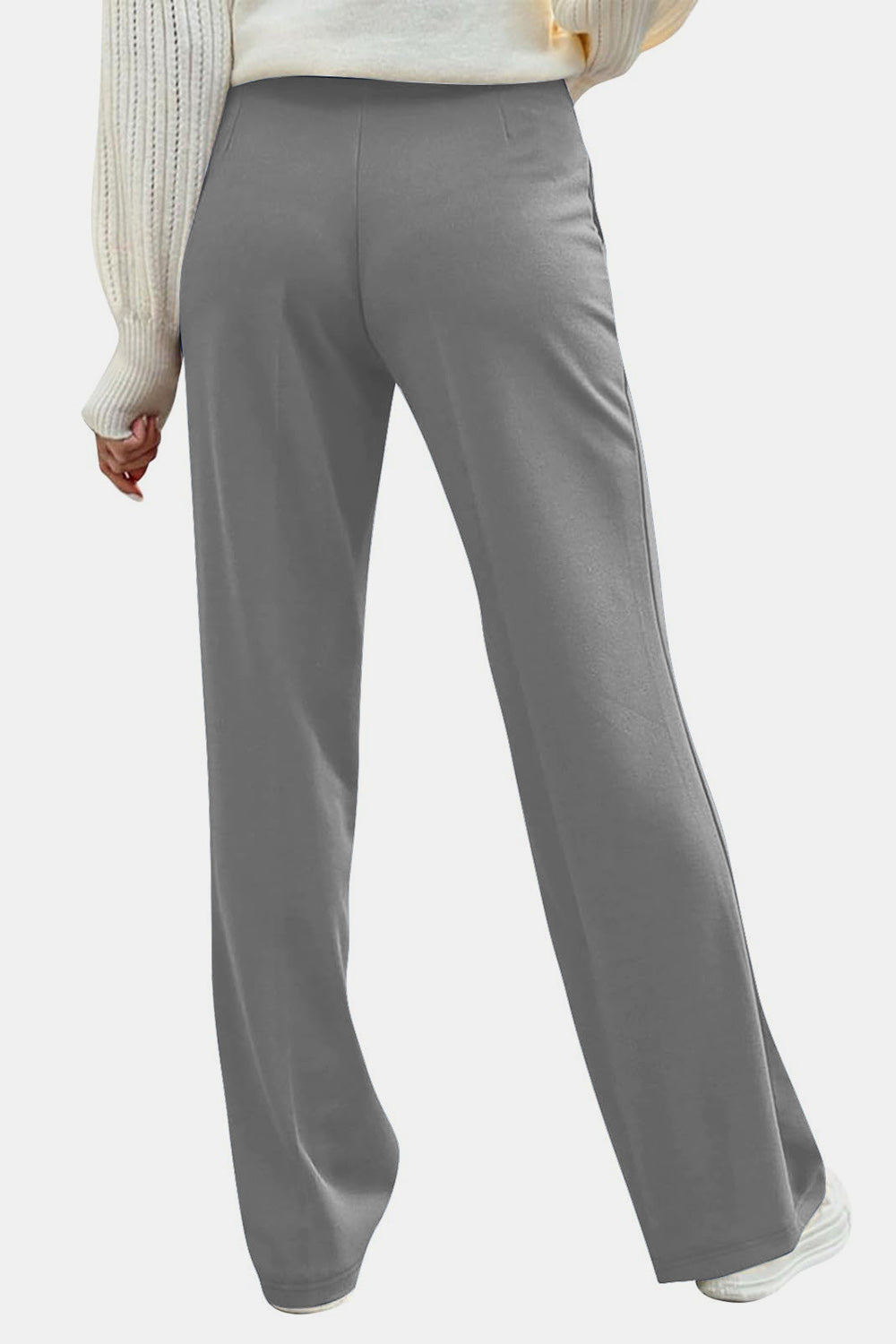 Decorative Side Button High Rise Pants