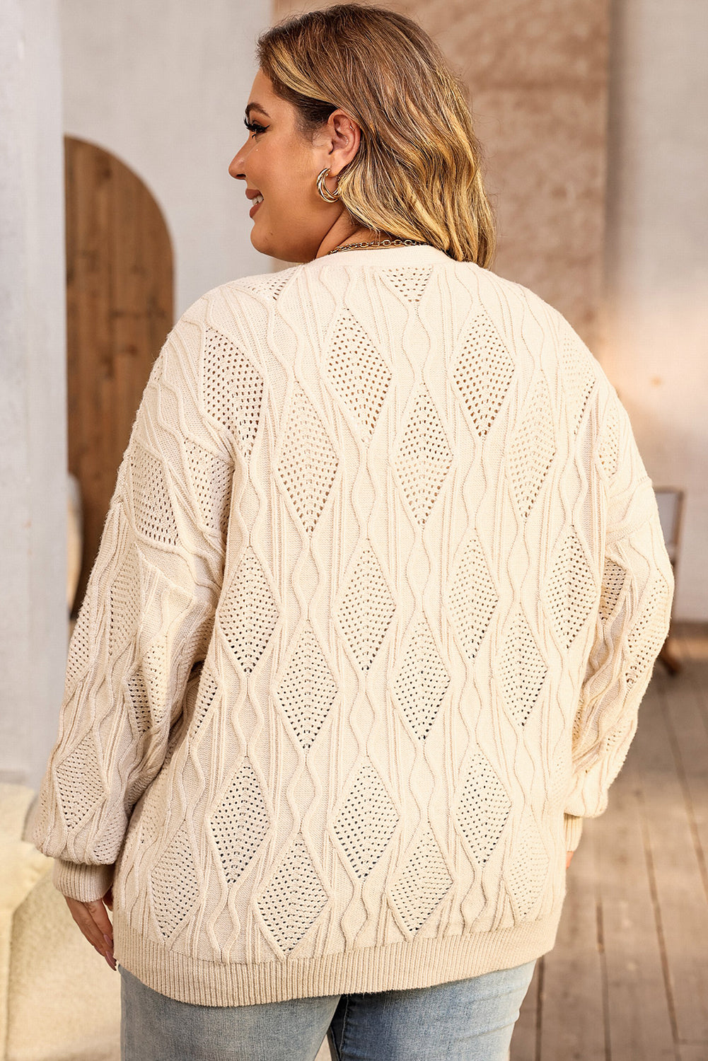 Apricot Plus Size Cardigan