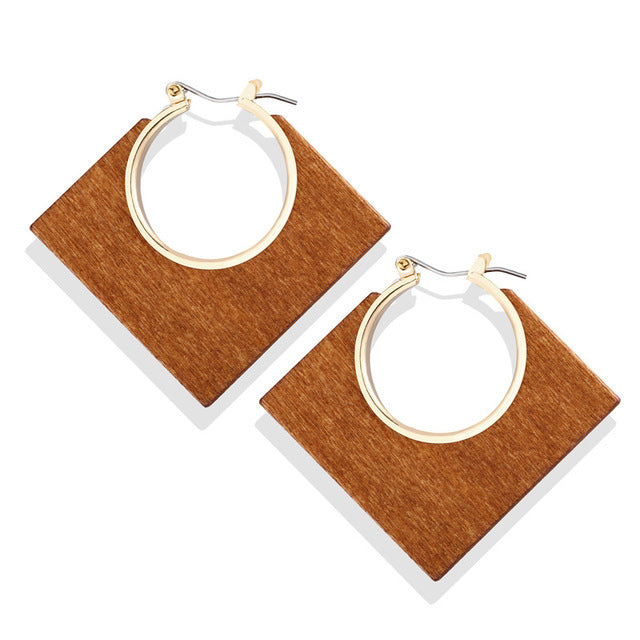 Retro Wood Earrings