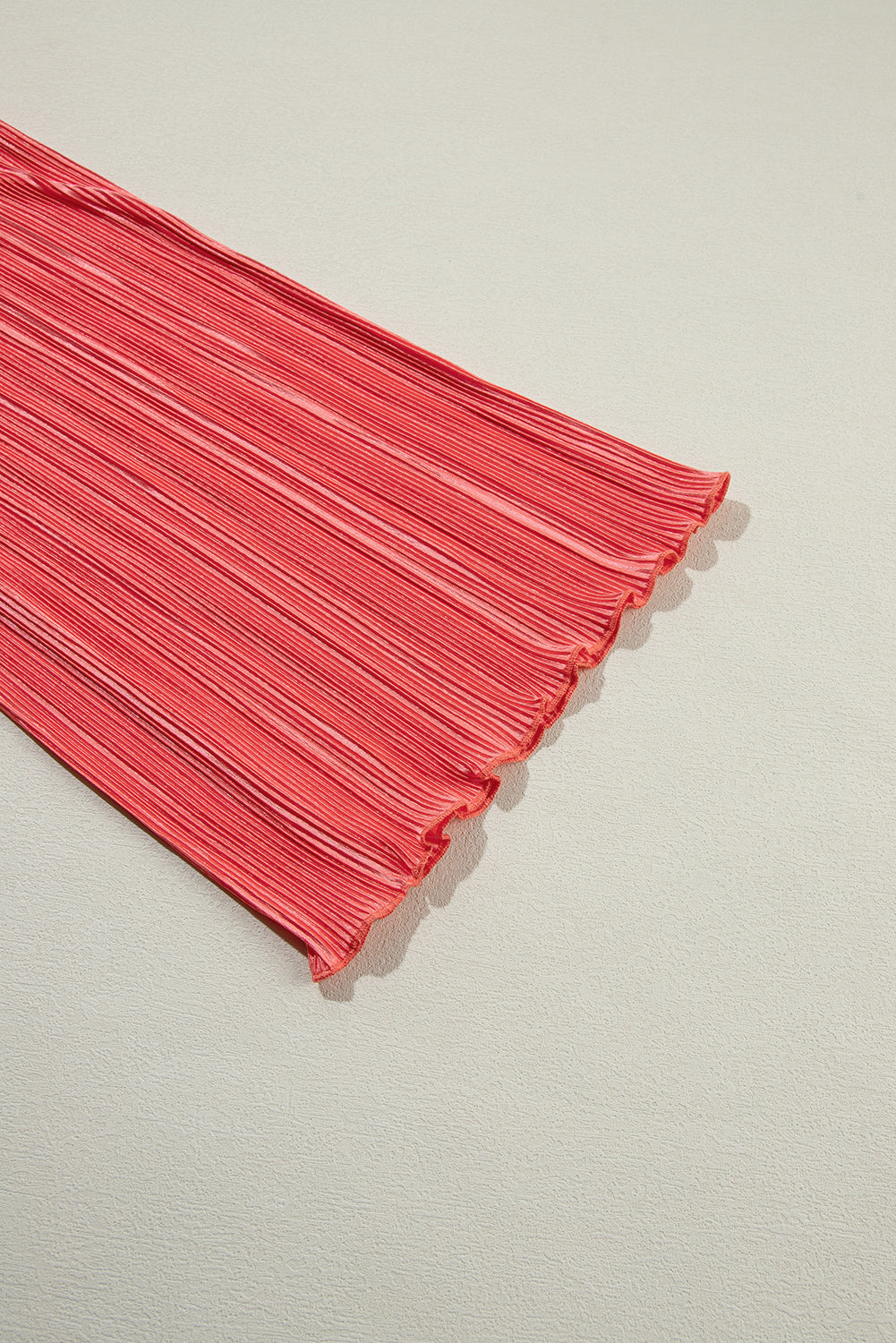 Orange Ruffle Tiered Cami Pleated Wide Leg Pants Set