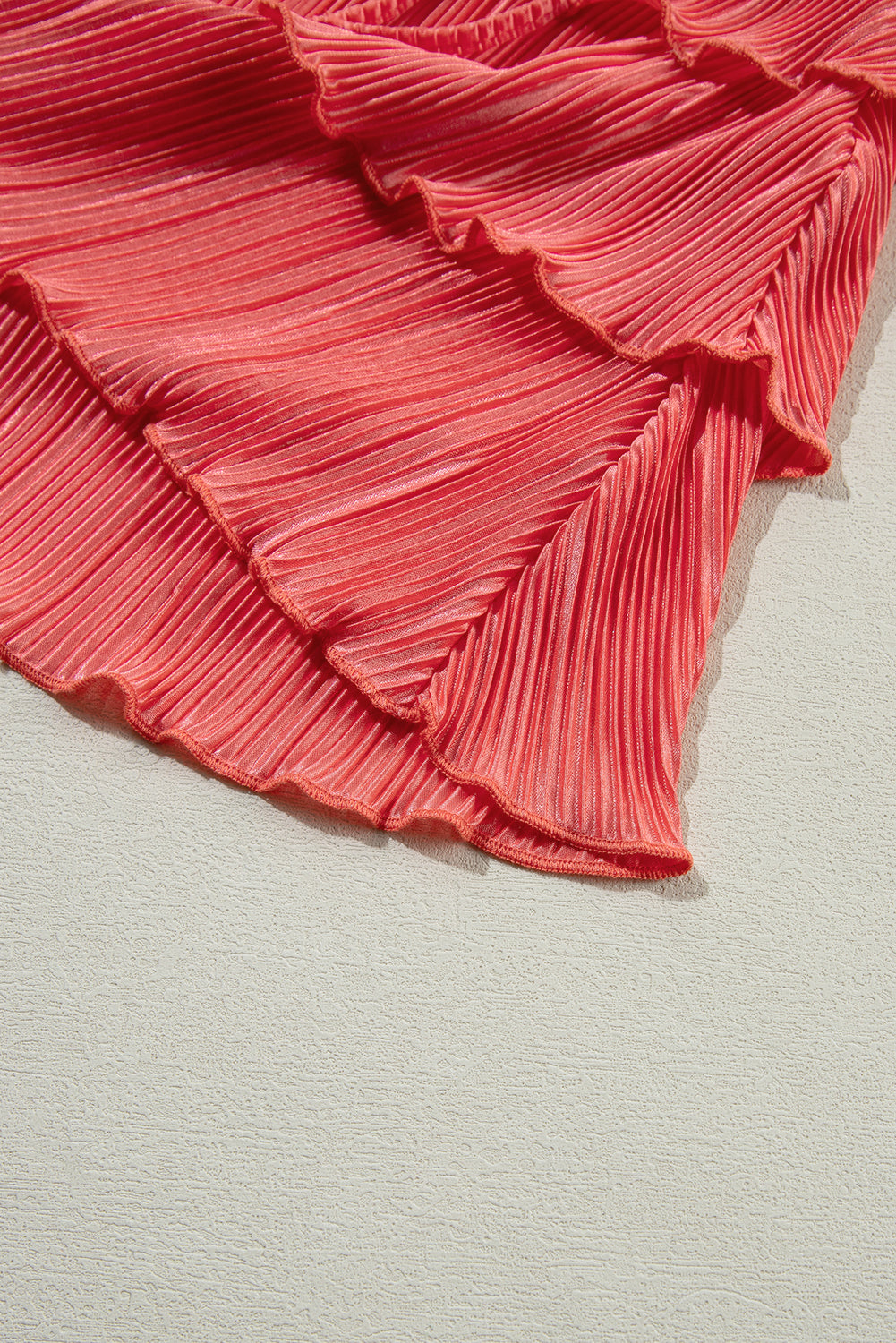 Orange Ruffle Tiered Cami Pleated Wide Leg Pants Set