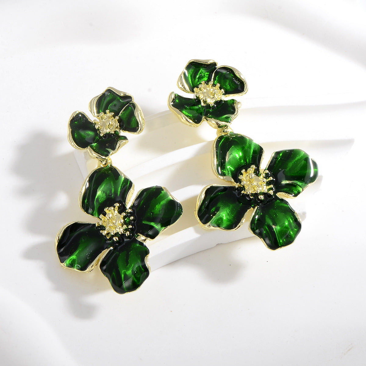 Large Camellia Drop Earrings