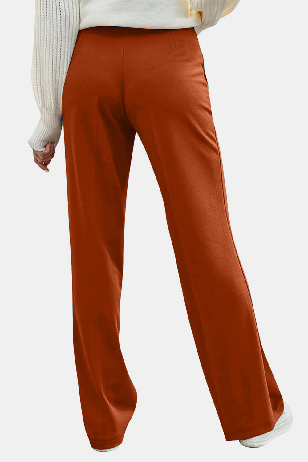 Decorative Side Button High Rise Pants