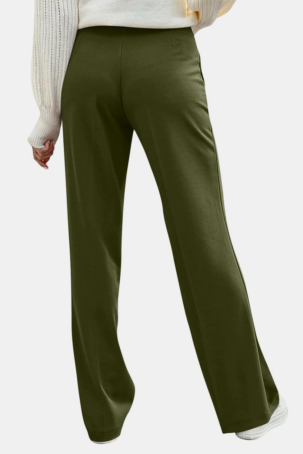 Decorative Side Button High Rise Pants