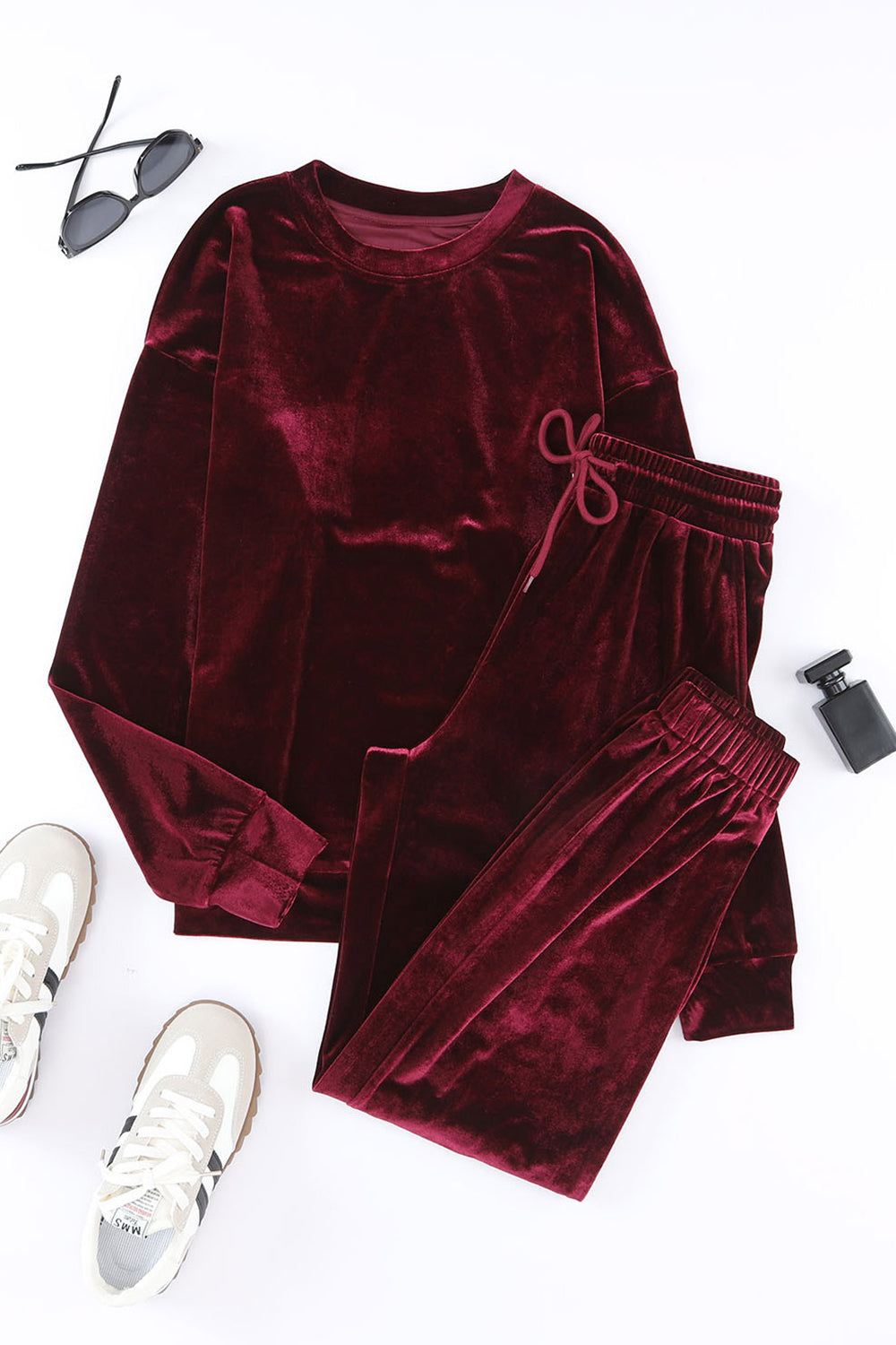 Wine Velvet Lounge Set