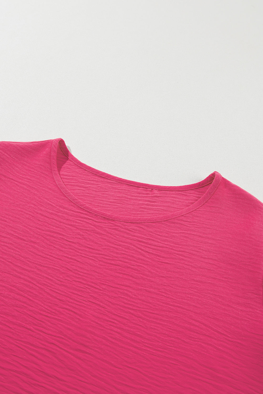 Bright Pink Ruffled Short Sleeve Top