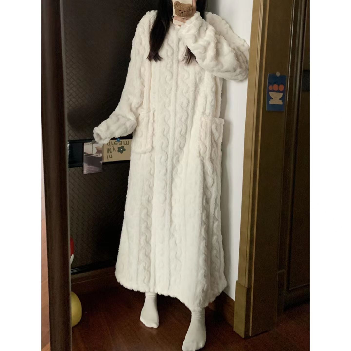 Winter Coral Fleece Robe