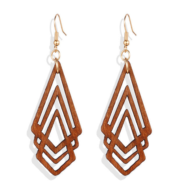Retro Wood Earrings