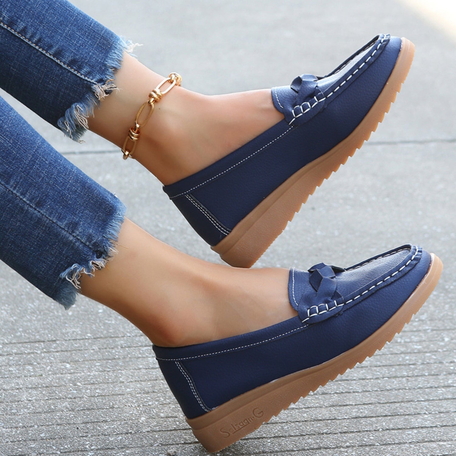 Classic Casual Wedge Heel Loafers