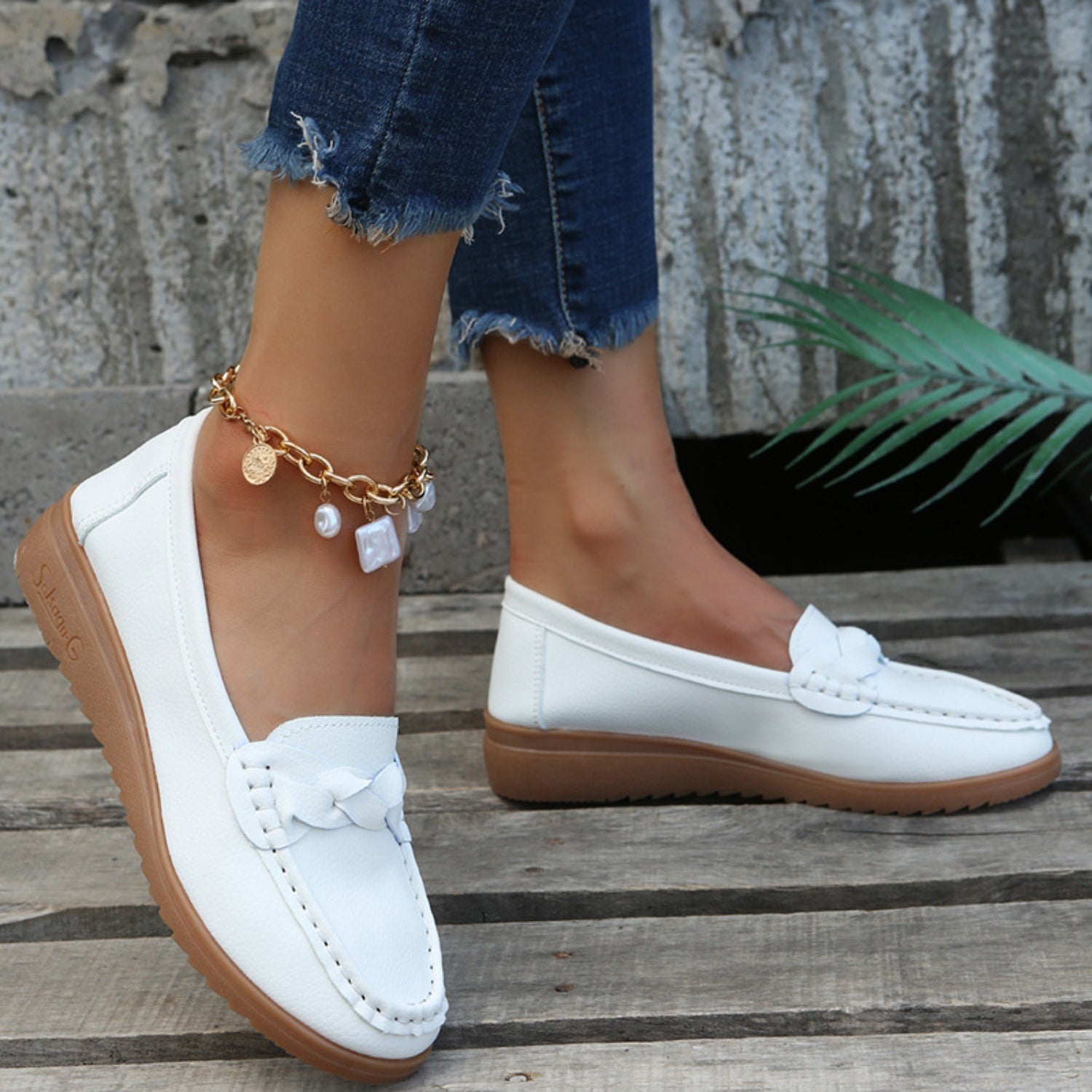 Classic Casual Wedge Heel Loafers