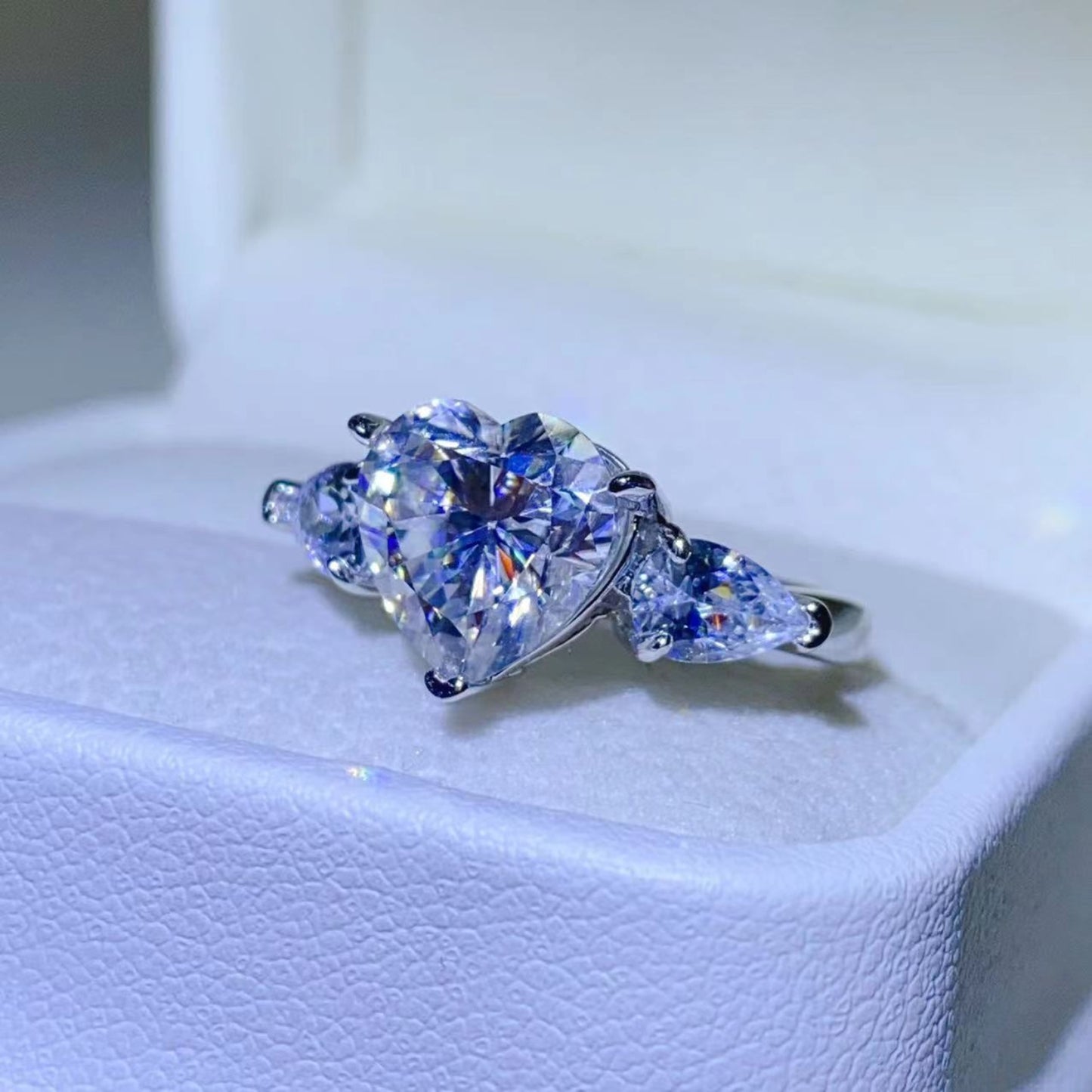 Moissanite Heart Ring