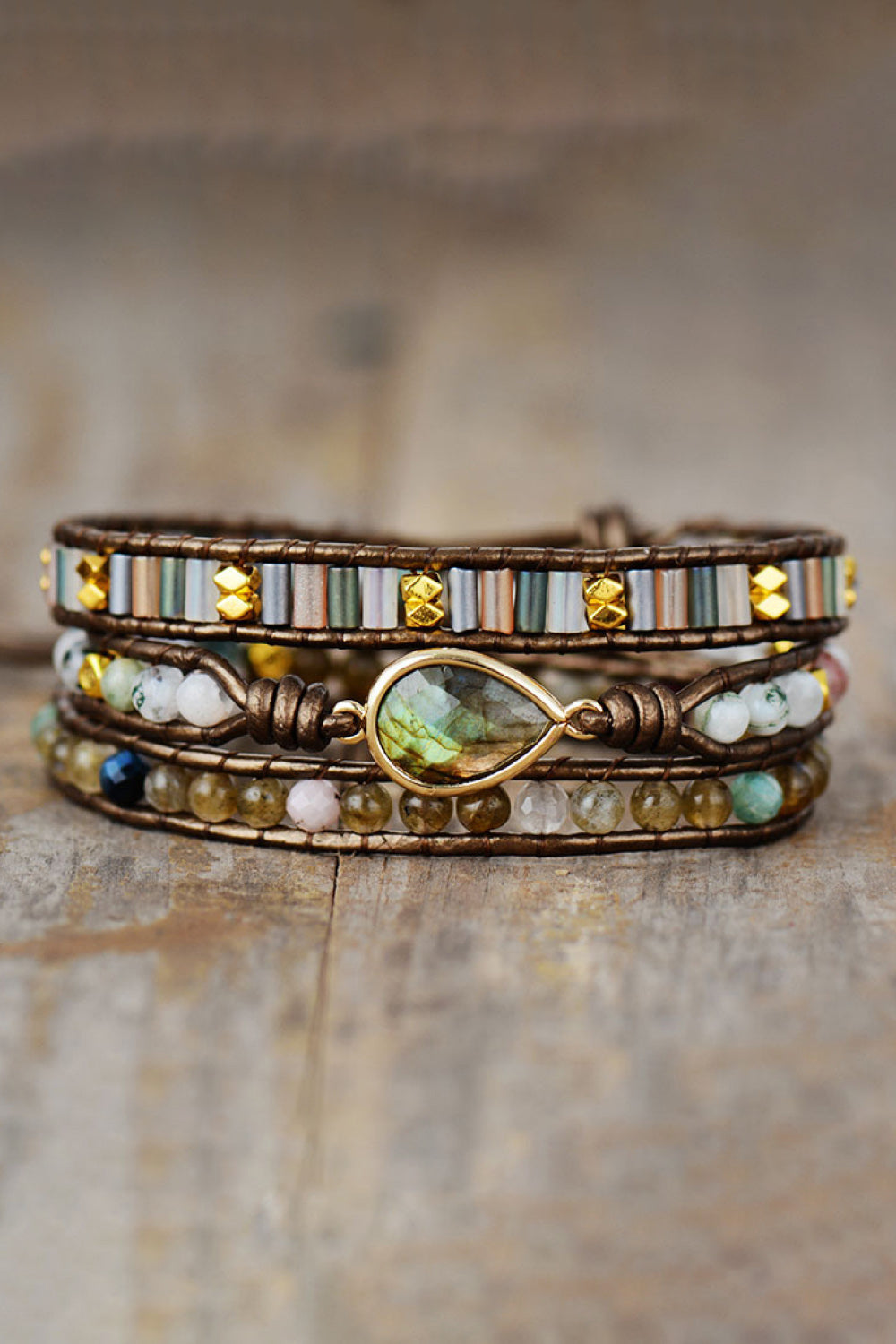 Handmade Triple Layer Beaded Bracelet - Bazaare Mart