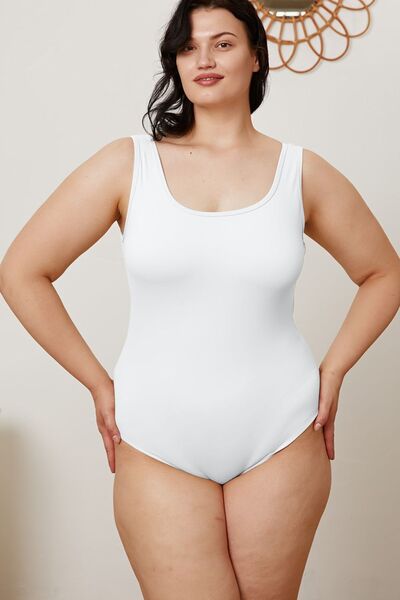 Basic Bae Plus Size Square Neck Bodysuit