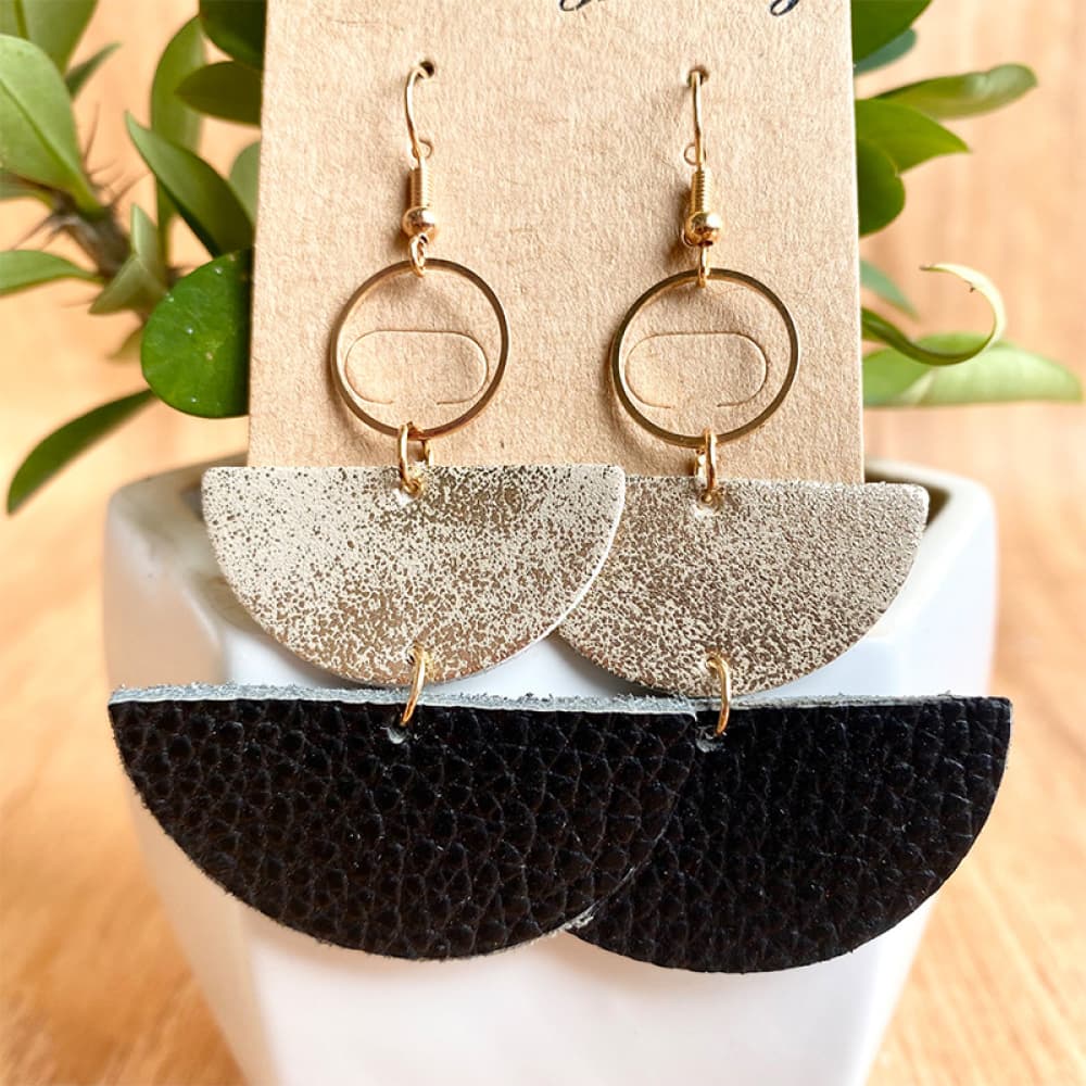 Geometrical Shape Dangle Earrings - Bazaare Mart