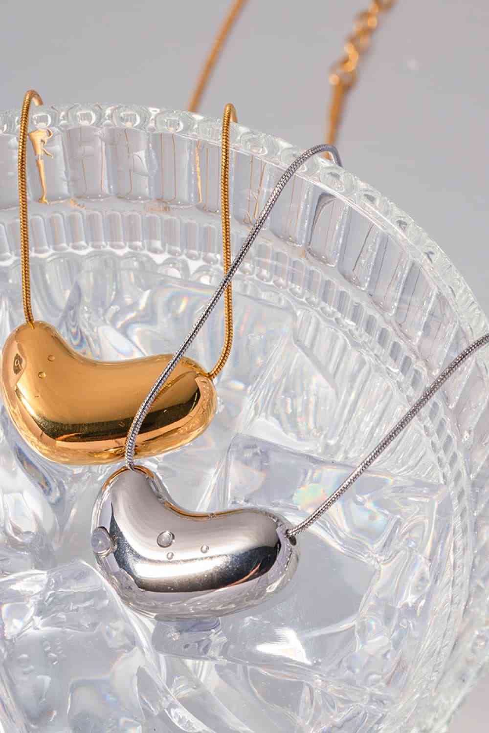 Liquid Heart Shape Pendant Necklace