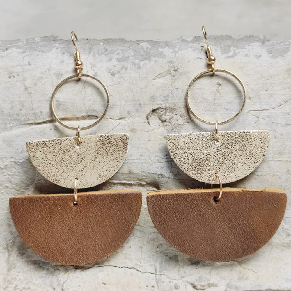 Geometrical Shape Dangle Earrings - Bazaare Mart