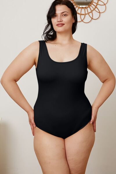 Basic Bae Plus Size Square Neck Bodysuit