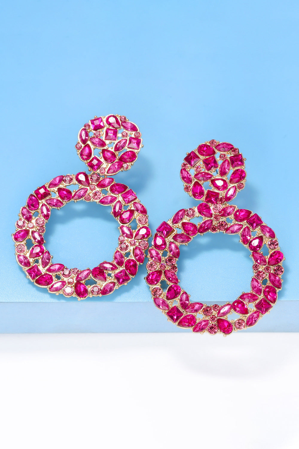 Groovie Retro Hoop Acrylic Dangle Earrings - Bazaare Mart