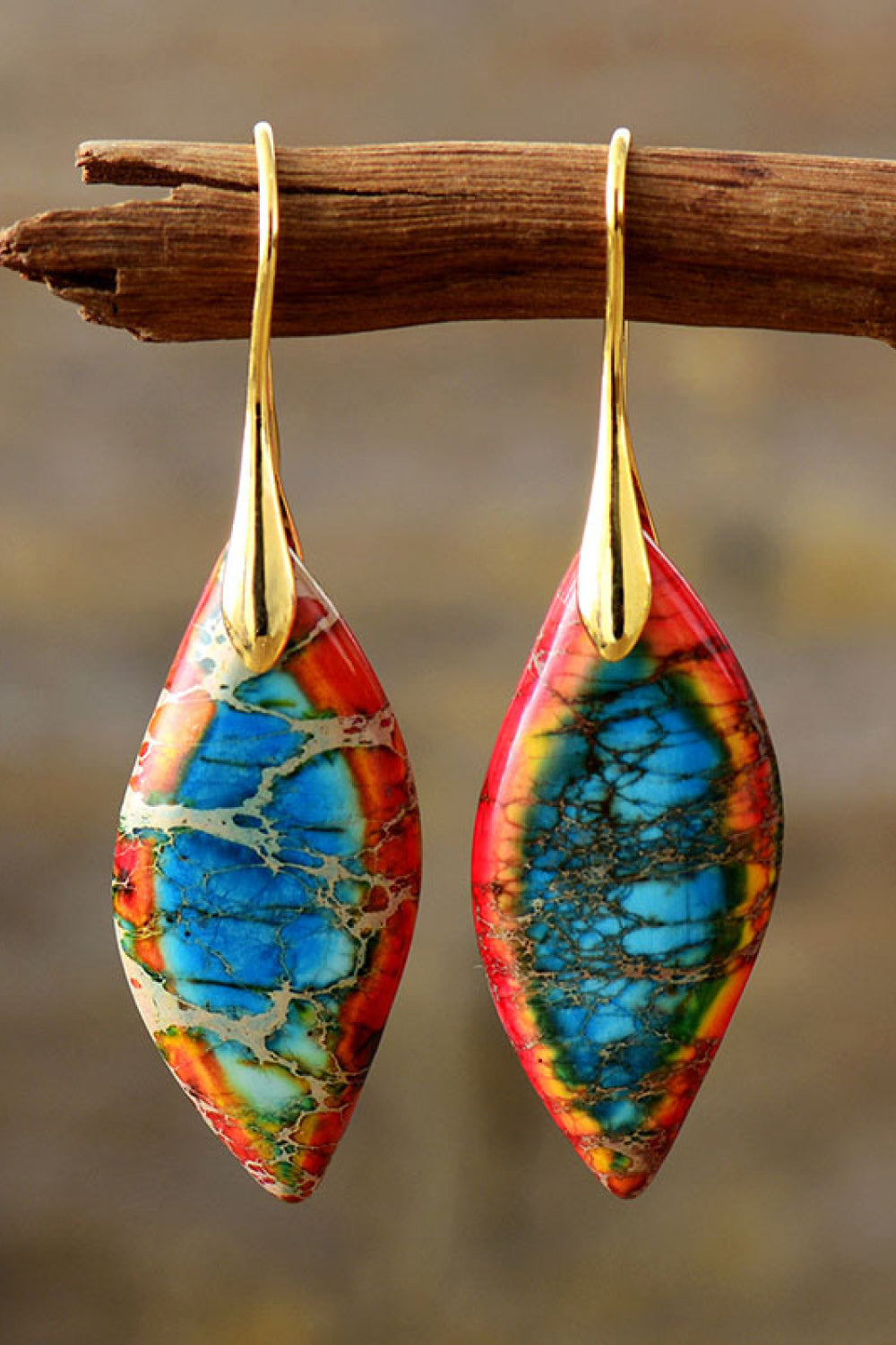 Handmade Natural Stone Hook Earrings - Bazaare Mart