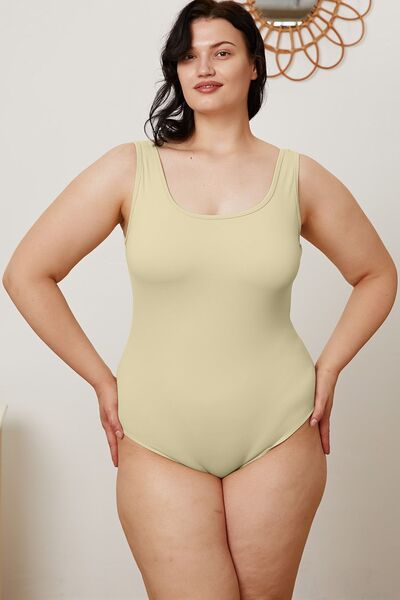 Basic Bae Plus Size Square Neck Bodysuit