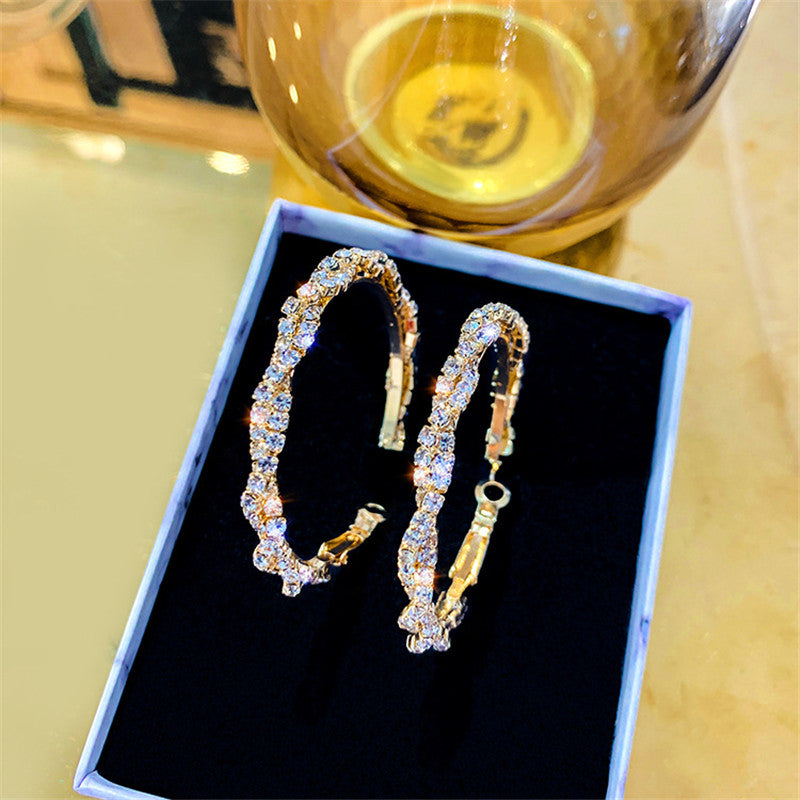 Crystal Hoop Earrings - Bazaare Mart