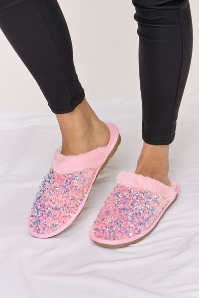 Pink Sequin Slippers