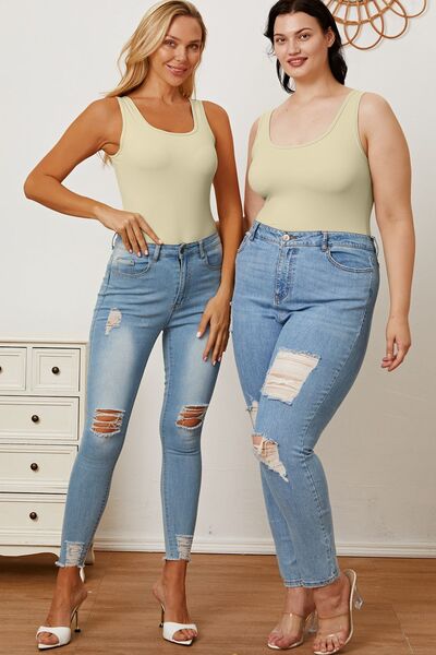Beige Bodysuit under Jeans in 2 sizes