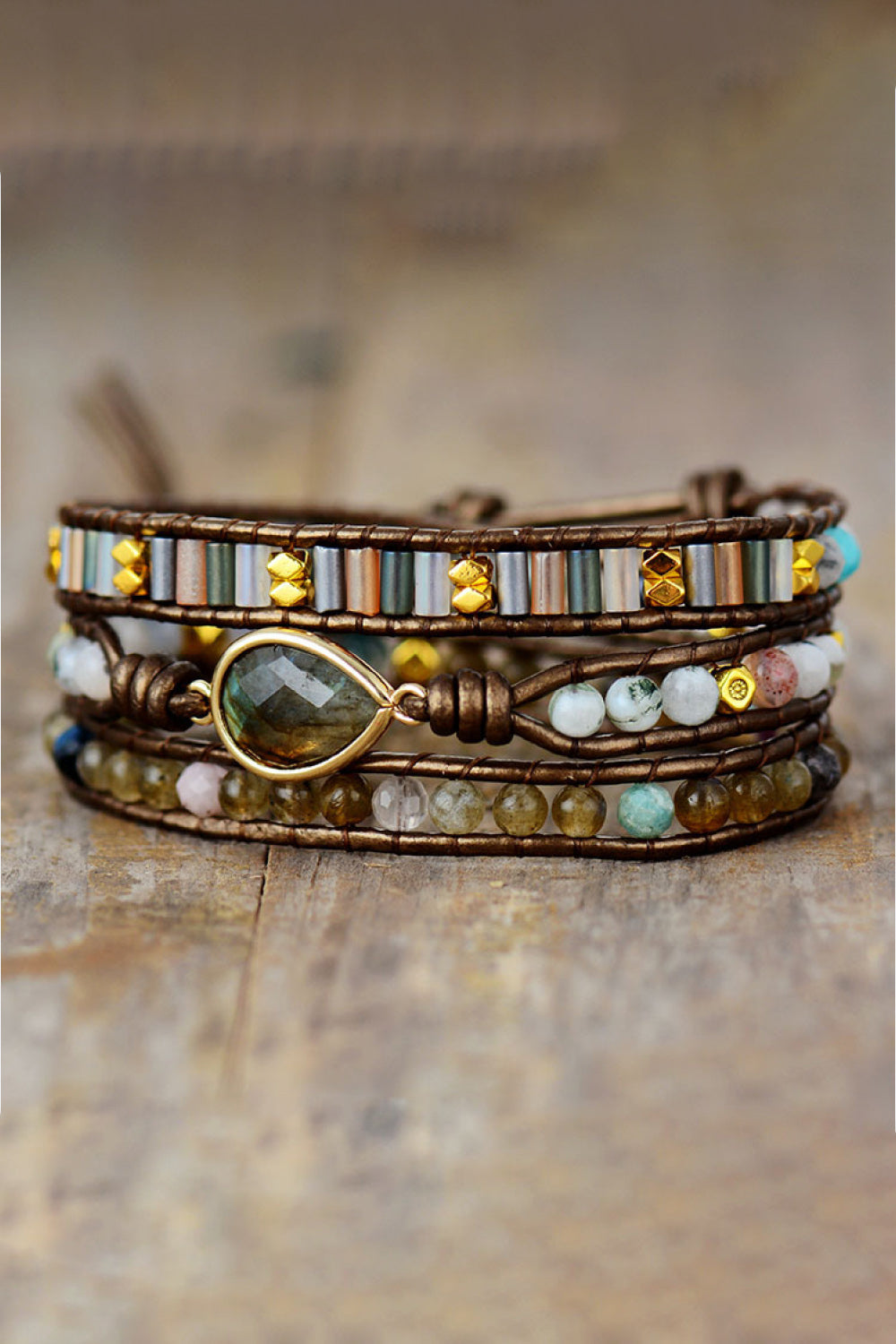 Handmade Triple Layer Beaded Bracelet - Bazaare Mart