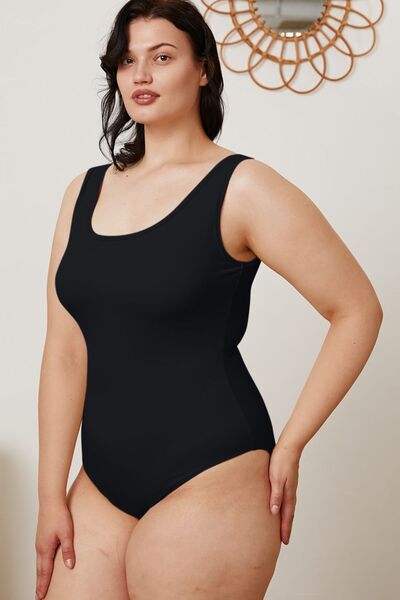 Basic Bae Plus Size Square Neck Bodysuit