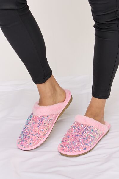 Pink Sequin Slippers