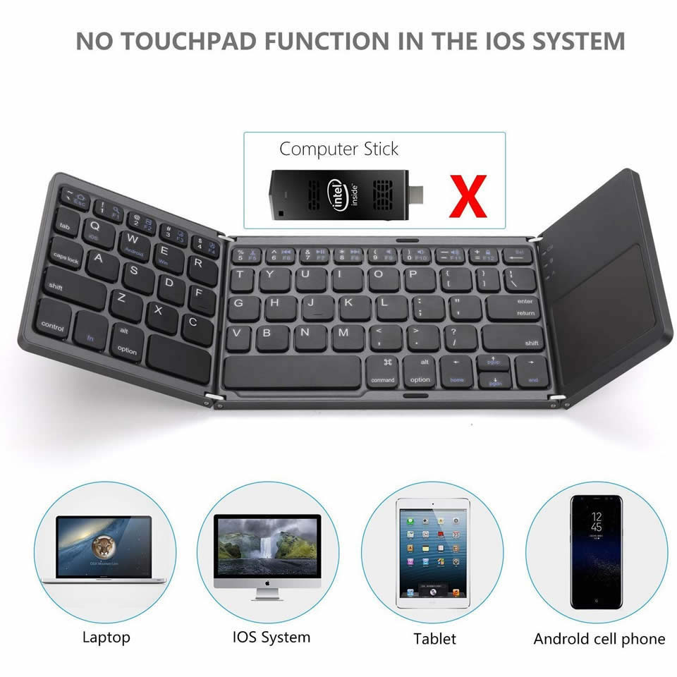 Bluetooth Keyboard With Touchpad - Bazaare Mart