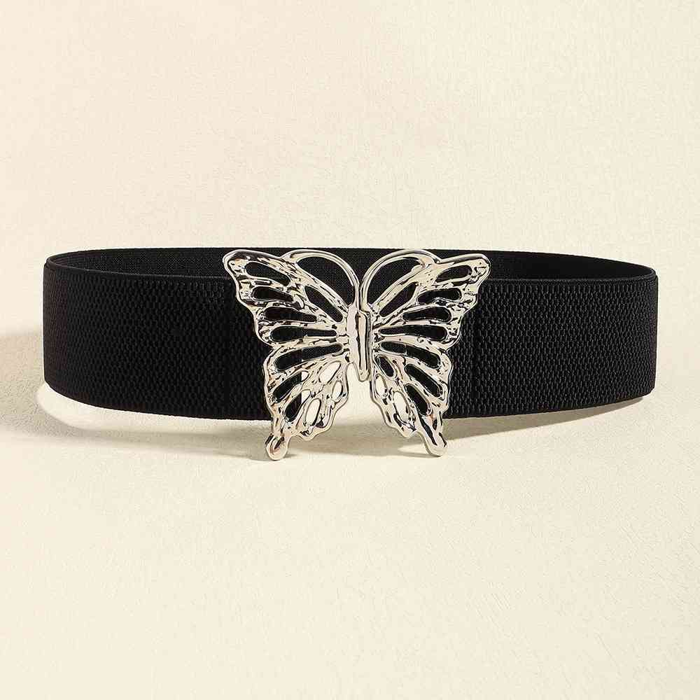 Butterfly Alloy Buckle Elastic Belt - Bazaare Mart